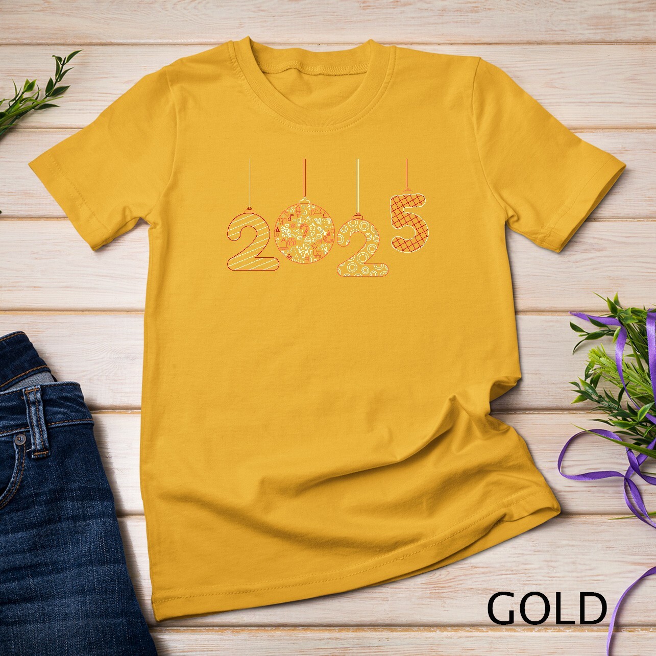 Minimalist 2025 Chic and Modern New Year Design Funny T-shirt Unisex T-shirt gallery