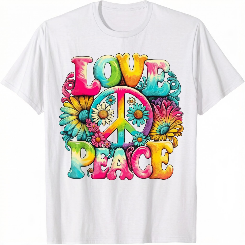 Hippie Peace Sign Love Tie Dye Hippie T-Shirt gallery