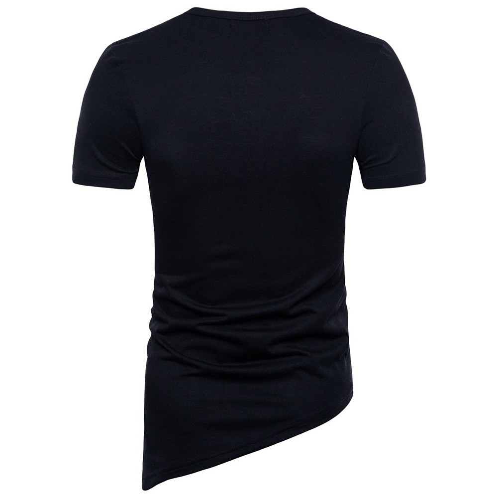 Men's Irregular Shirt Short Sleeve Muscle Tee T-shirt Casual Top Blouse gallery