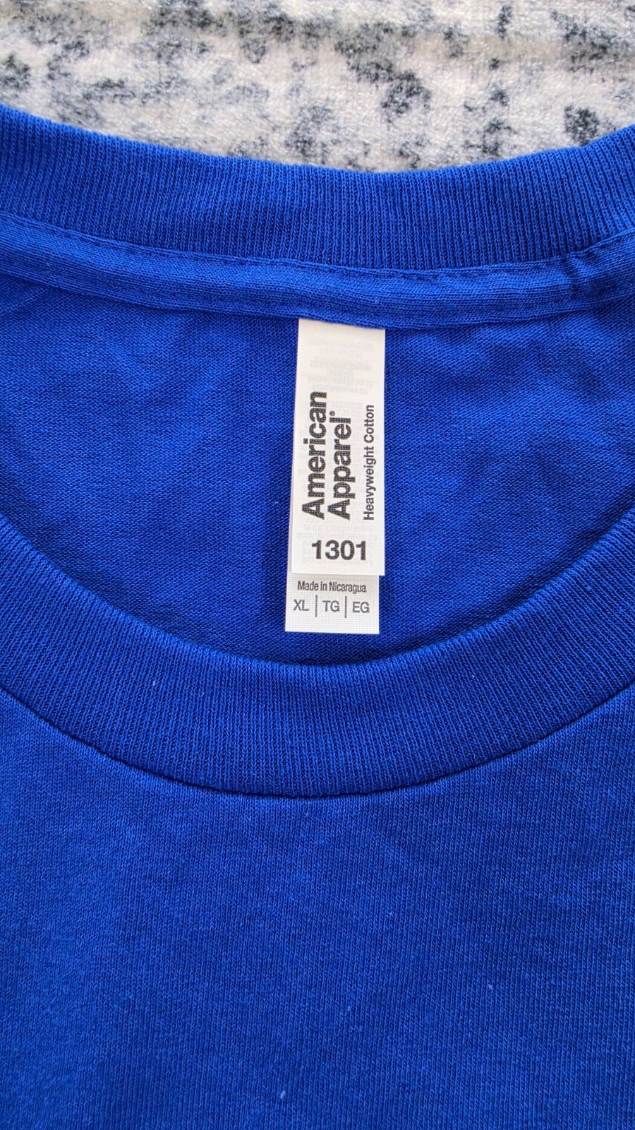 American Apparel 1301 Heavyweight Cotton T-Shirt Blue XL New Without Tags gallery