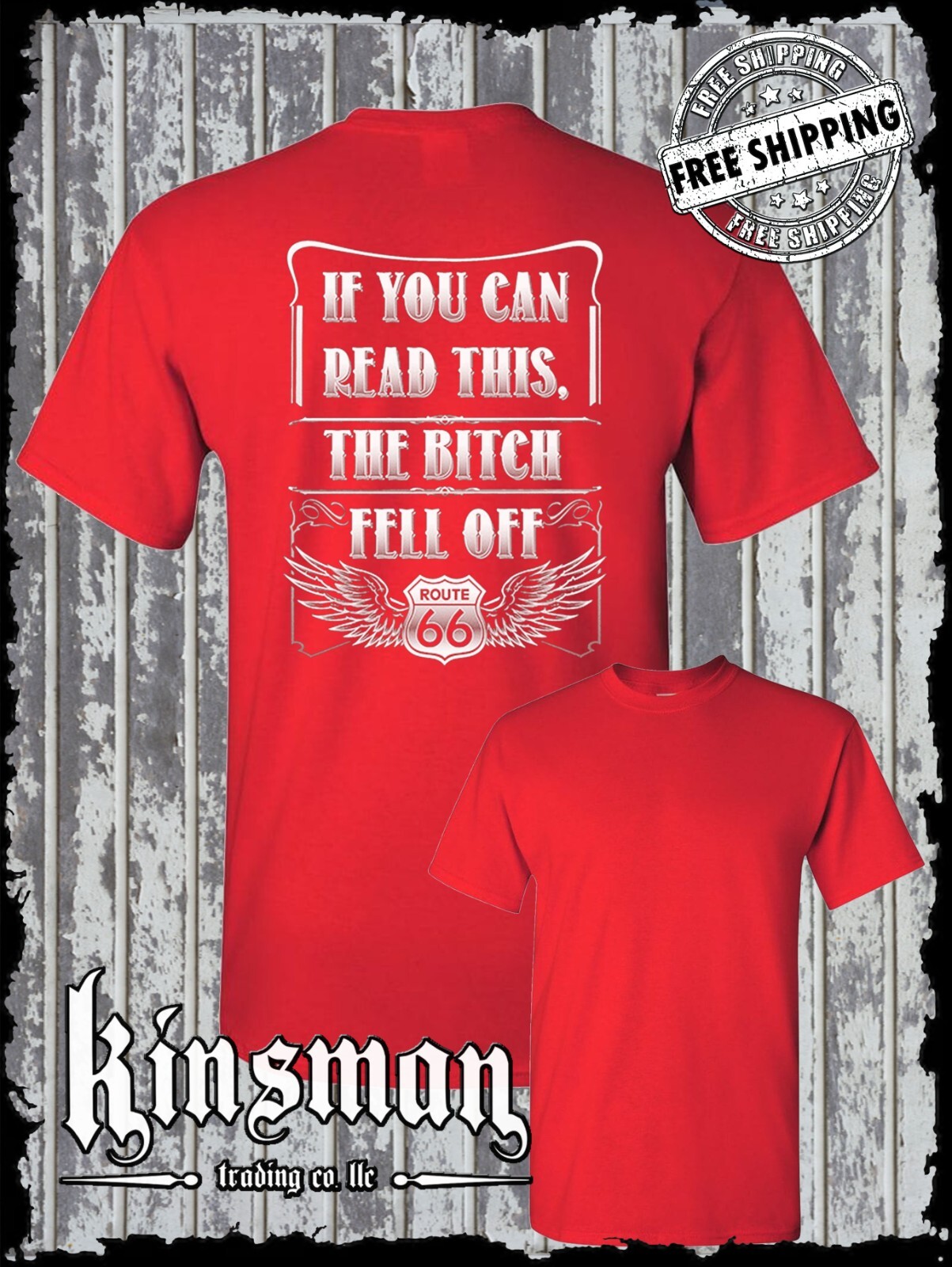 If You Can Read This, The B*tch Fell Off Route 66 T-Shirt Biker / Motorcycle USA gallery