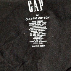 GAP Classic Cotton Men’s Black Crew Neck Short Sleeve T-Shirt Size M