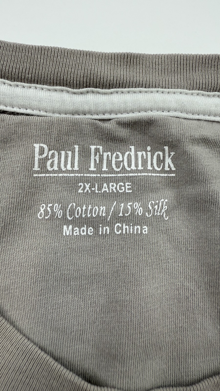 Paul Fredrick Shirt Mens 2XL Gray Cotton Silk Blend Crewneck Short Sleeve Tee gallery