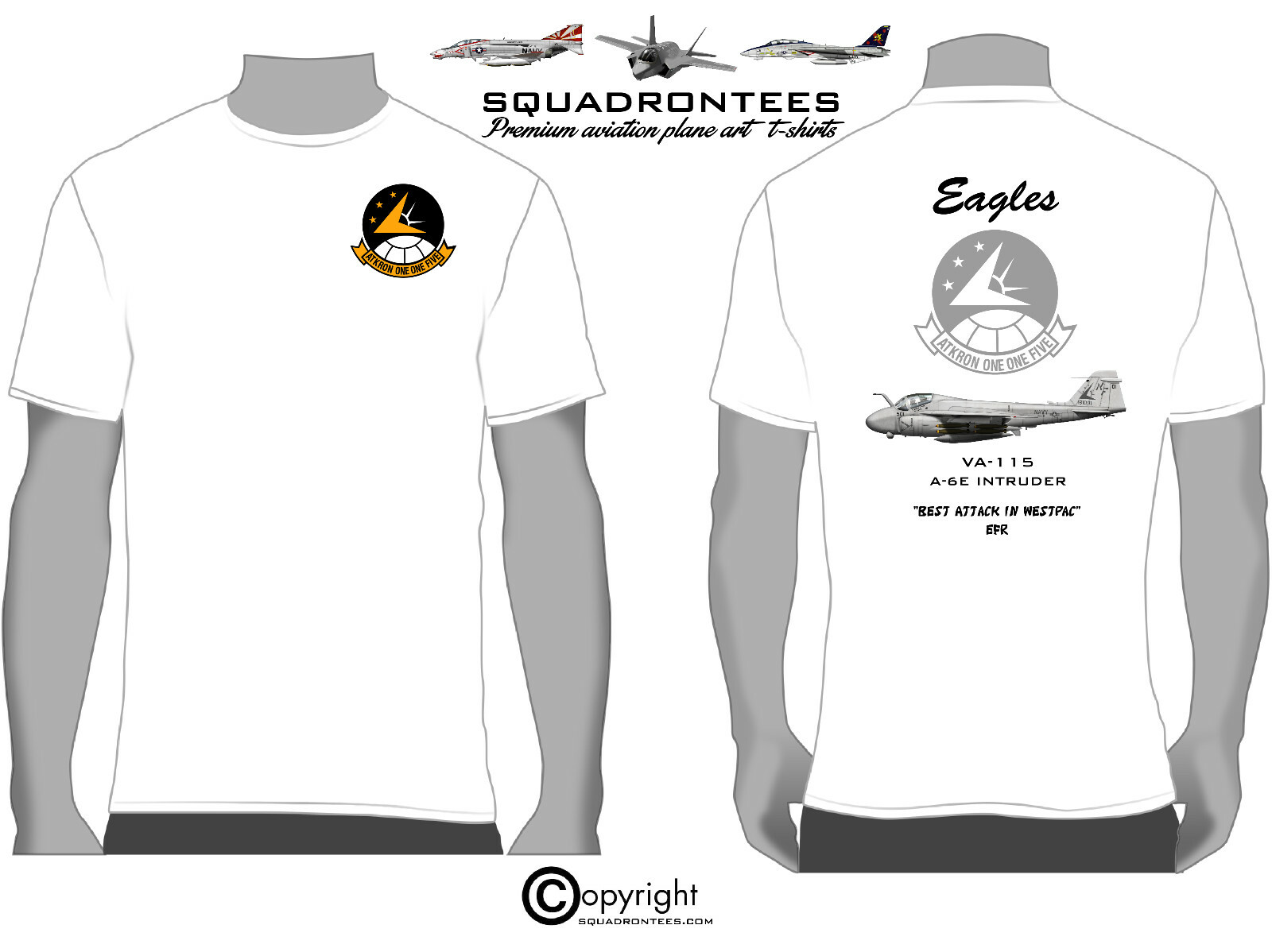 VA-115 Eagles A-6 Intruder Squadron T-Shirt – USN Licensed Product