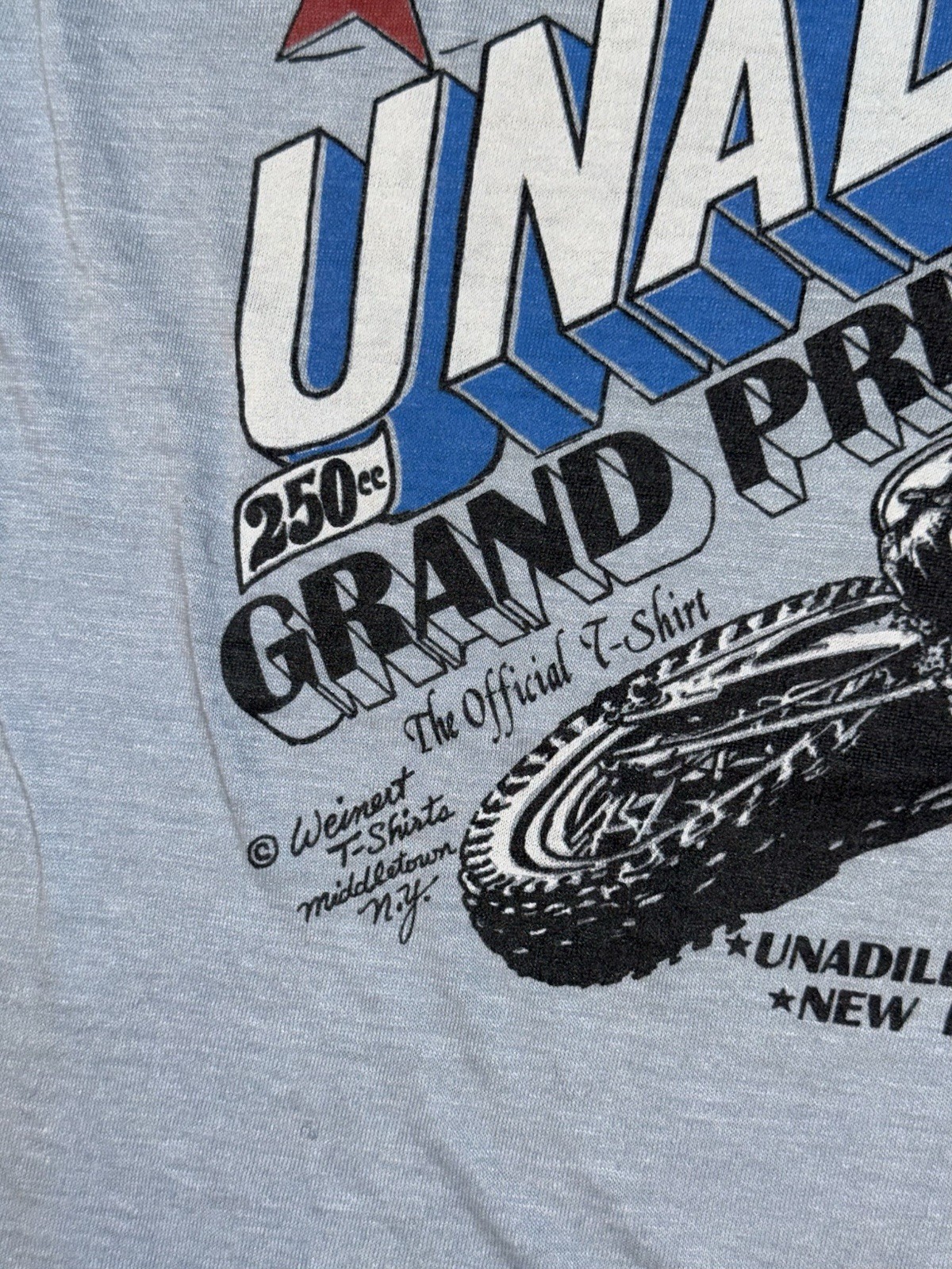 Vintage Unadilla Motocross T-Shirt Mens S Blue 1980 Grand Prix Dirt Bike Racing gallery