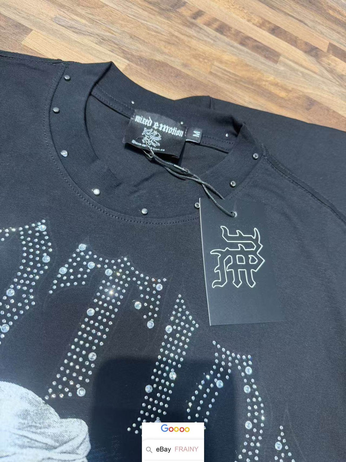 MENS WOMENS SUMMER EMOTION T SHIRT HIGH STREET RHINESTONE ANGEL HIP HOP TOPS TEE gallery