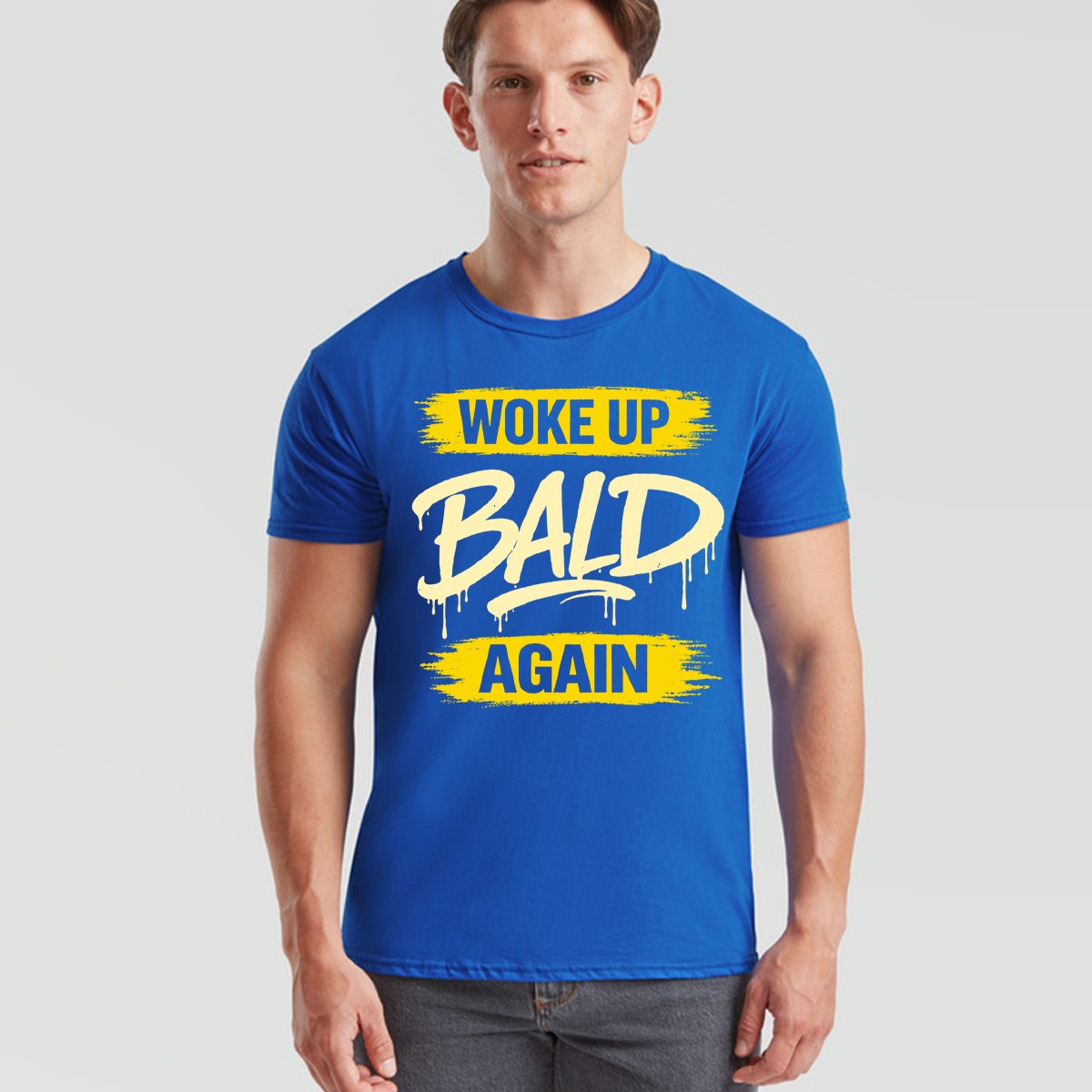 Woke Up Mens T Shirt Bald Again Father's Day Bald Guy Men's Graphic Tee gallery