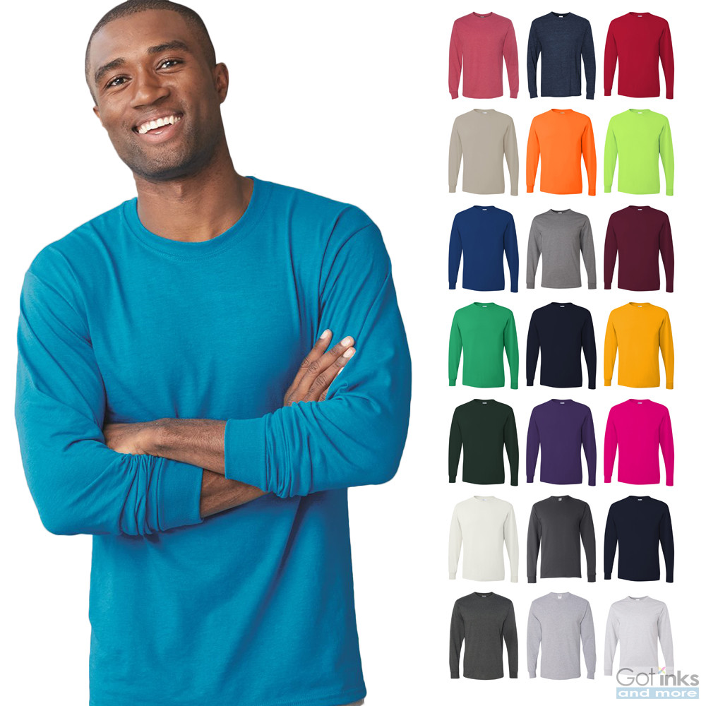 Jerzees Mens Dri-Power Active Long Sleeve Tee 50/50 Plain Basic T-Shirt 29LSR gallery