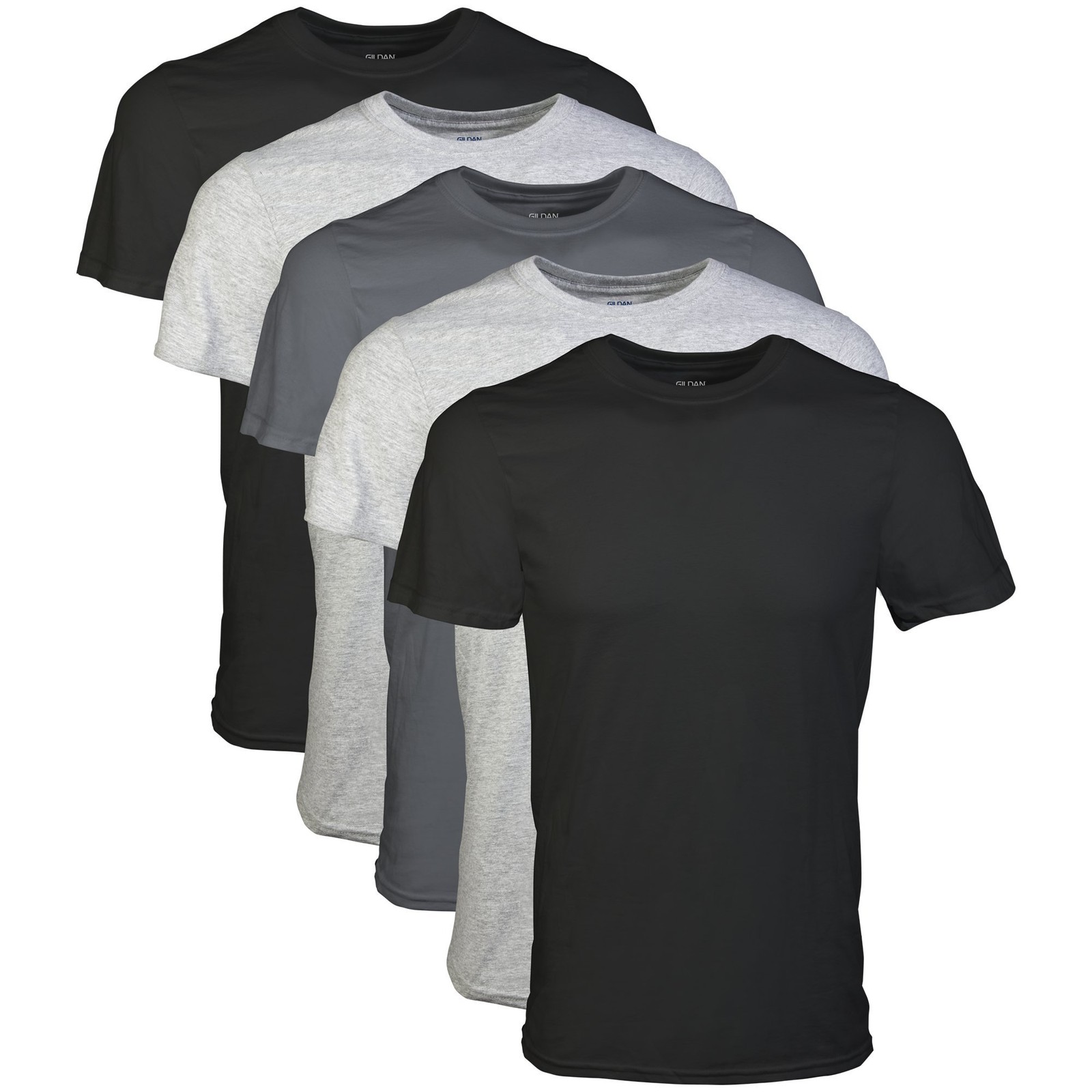 5-Pack Gildan Men's Crew T-Shirts Multipack Style G1100 Black Sport Grey X-Large gallery