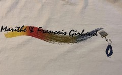Vintage Marithe Francois Girbaud Shirt Mens One Size White Paint Graphic Tee