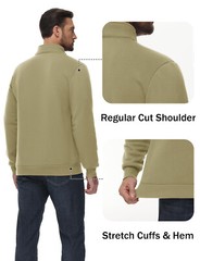 Men’s 1/4 Zip Sweatshirt Sherpa Lined Fleece Pullover Heavyweight Winter Sweater
