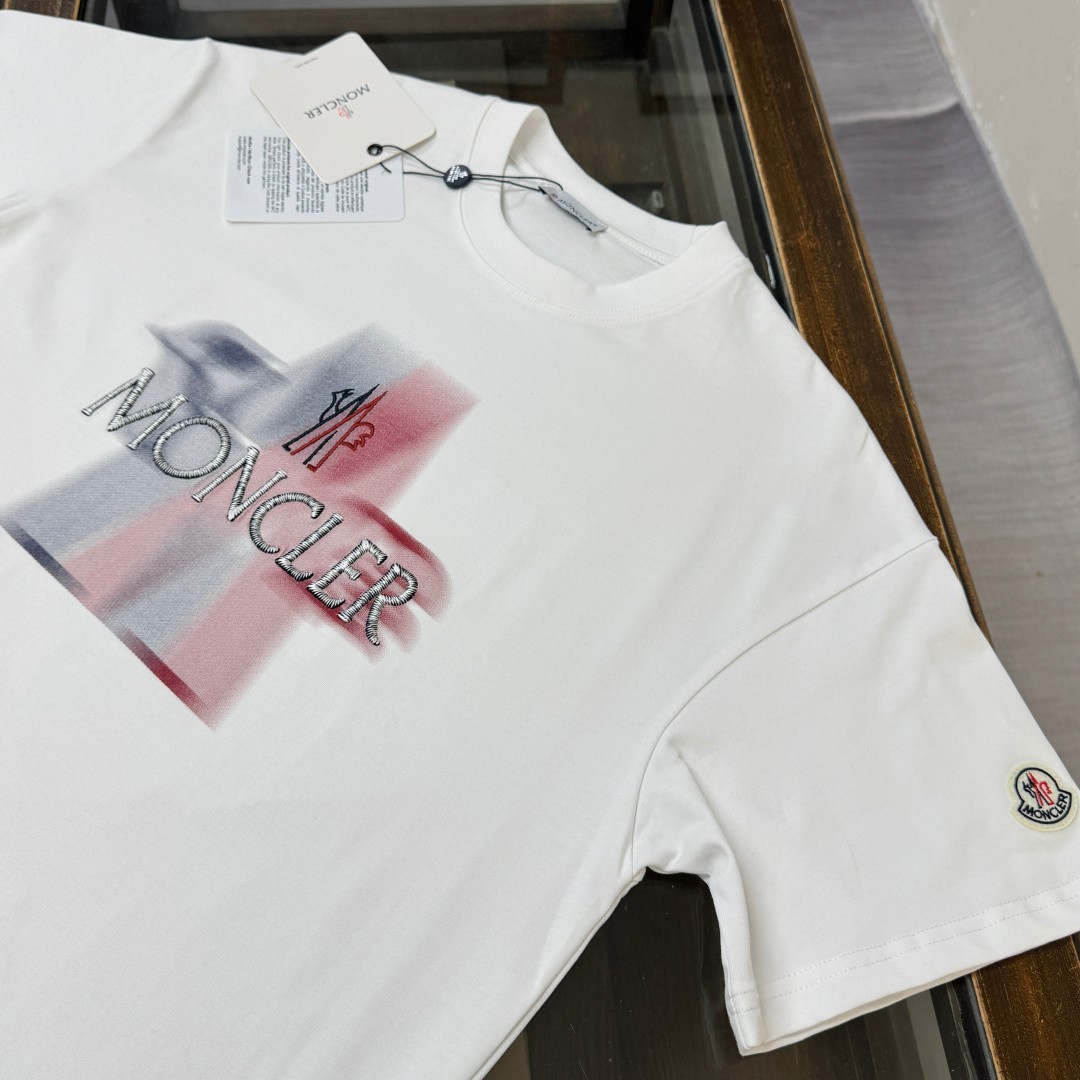 Moncler Unisex White Summer Cotton T-Shirt Size M gallery