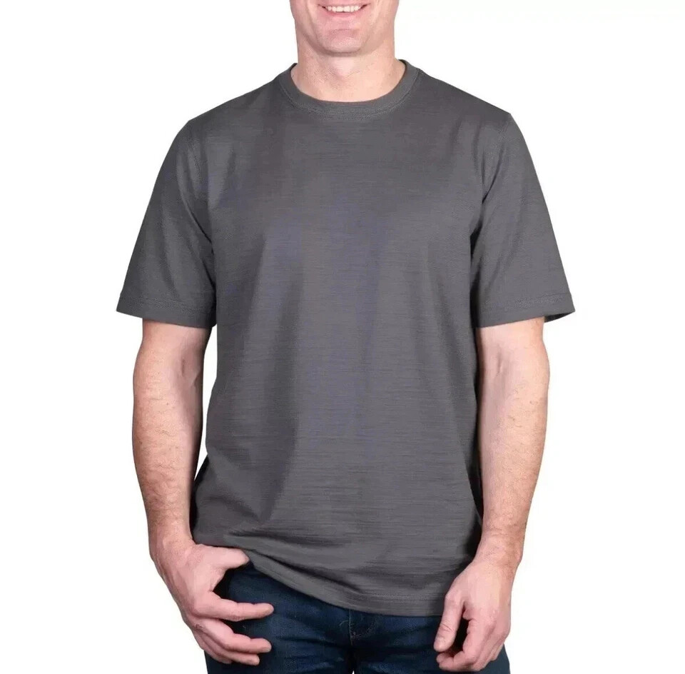 Kirkland Signature Men’s Pima Cotton Slub Tee, Gray, Size S gallery