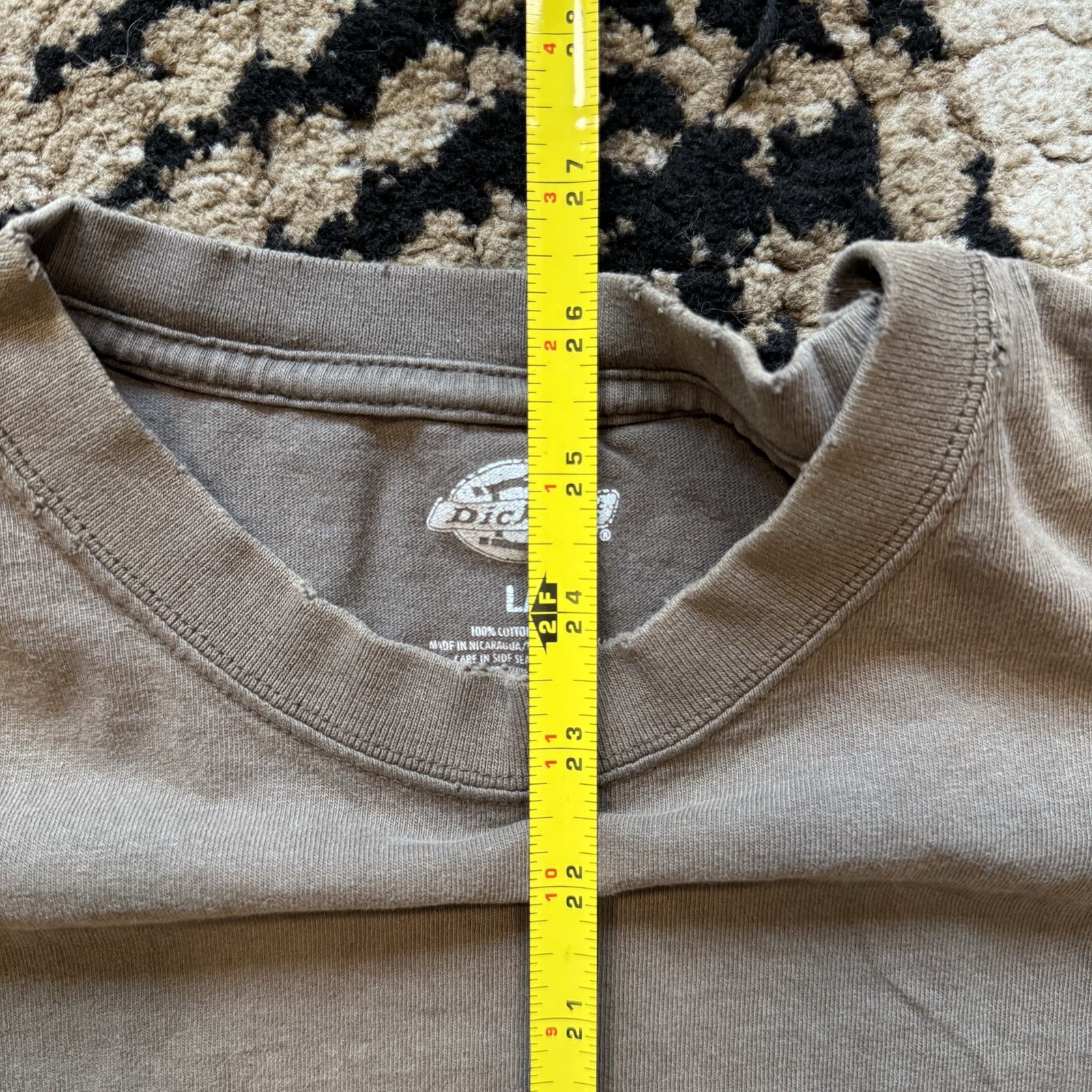 Dickies Shirt Mens L Brown Pocket Workwear Tee Short Sleeve Heavyweight Casual gallery