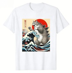 Catzilla Cat Japanese Art Funny Cat