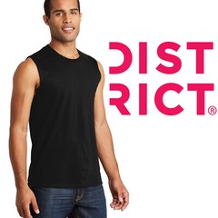 DISTRICT ® – V.I.T. Jersey Muscle Tank BLACK, GRAY MED-XL