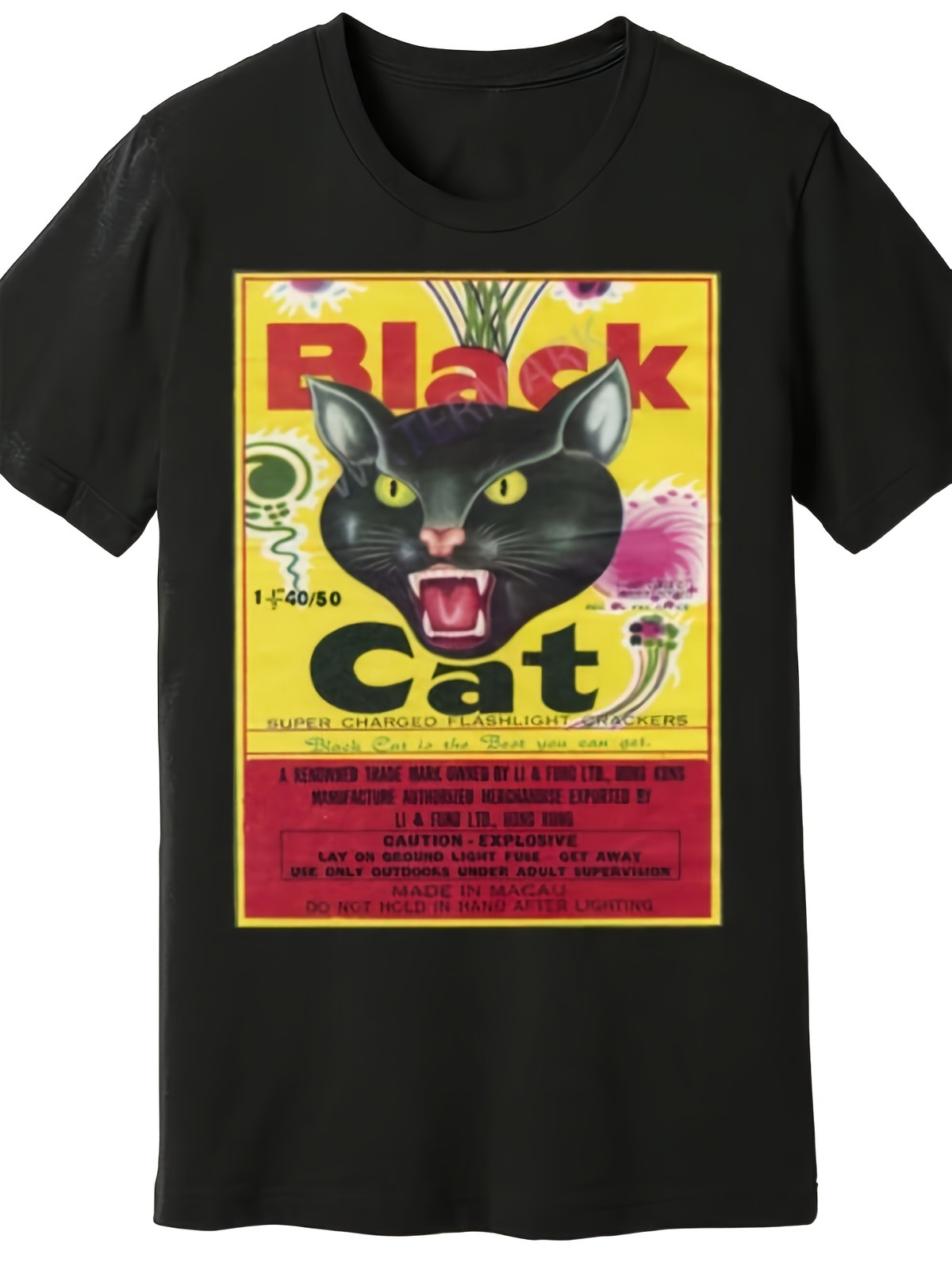 Men's Vintage 60s 70s Retro Band Graphic T-Shirt - Black Cat Firecrackers & Vi gallery