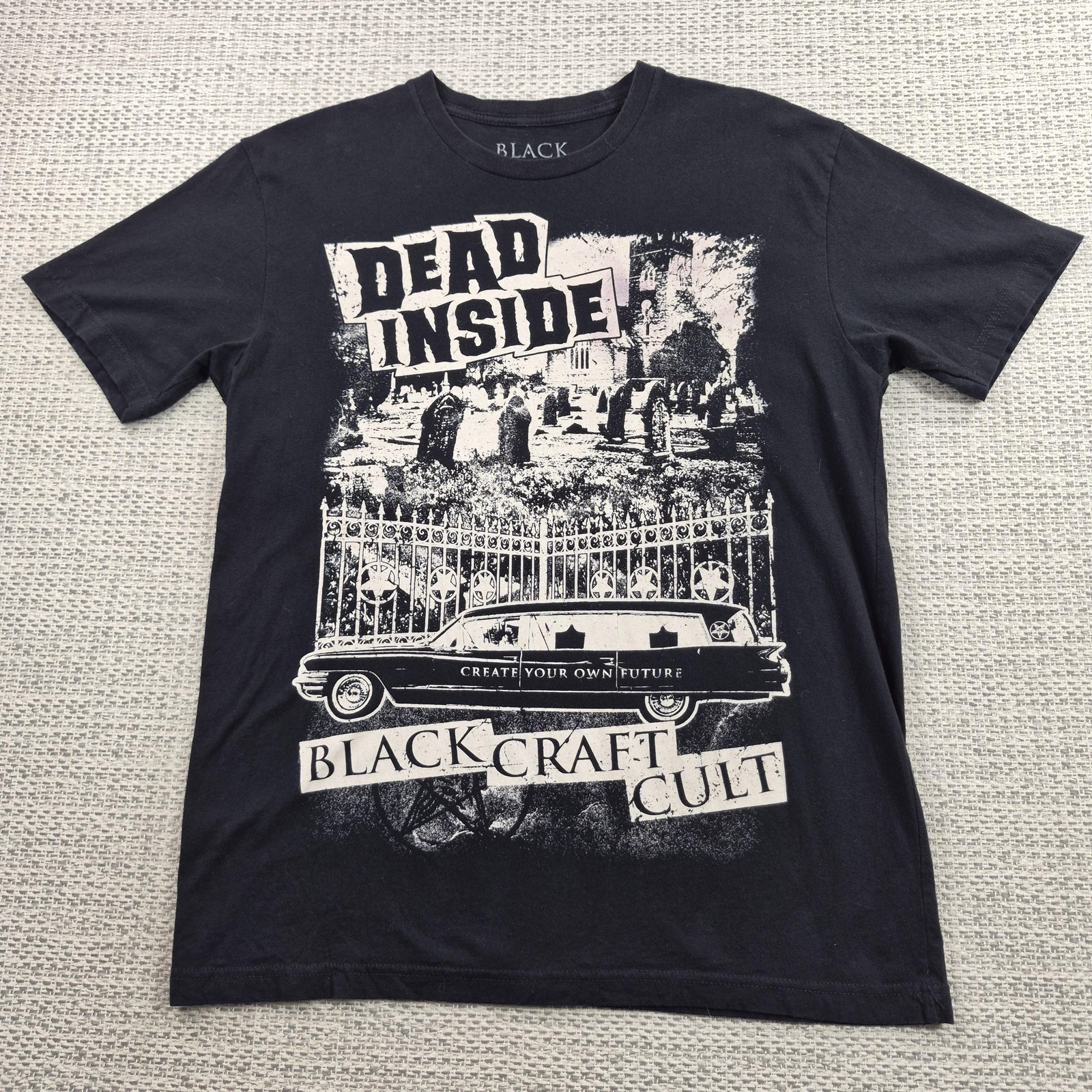 Blackcraft Cult Shirt Mens Medium Black Dead Inside Hearse Graphic Tee Gothic