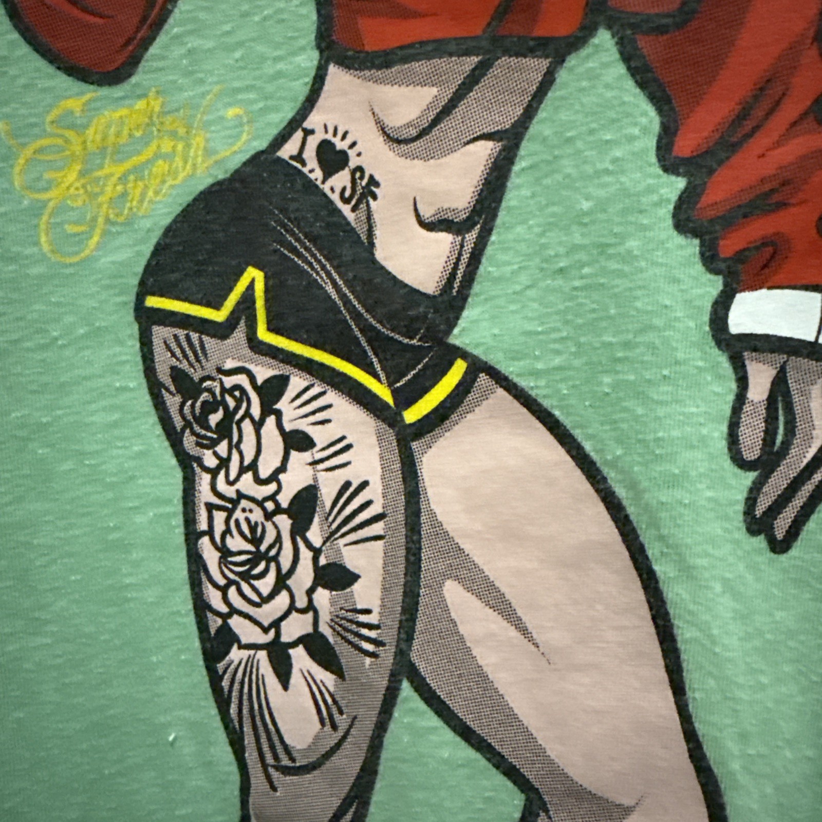 Super Fresh Brand Tattooed Olive Oyl Graphic T-Shirt Popeye gallery