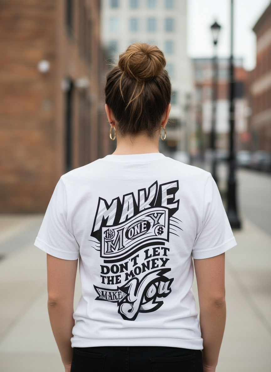 Unisex “Make the Money” graphic T‑shirt Print on back Size Large