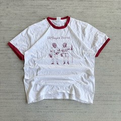 2000s Dirtbags & Dorks Ringer Tee Size Large Port & Company T-Shirt Red White