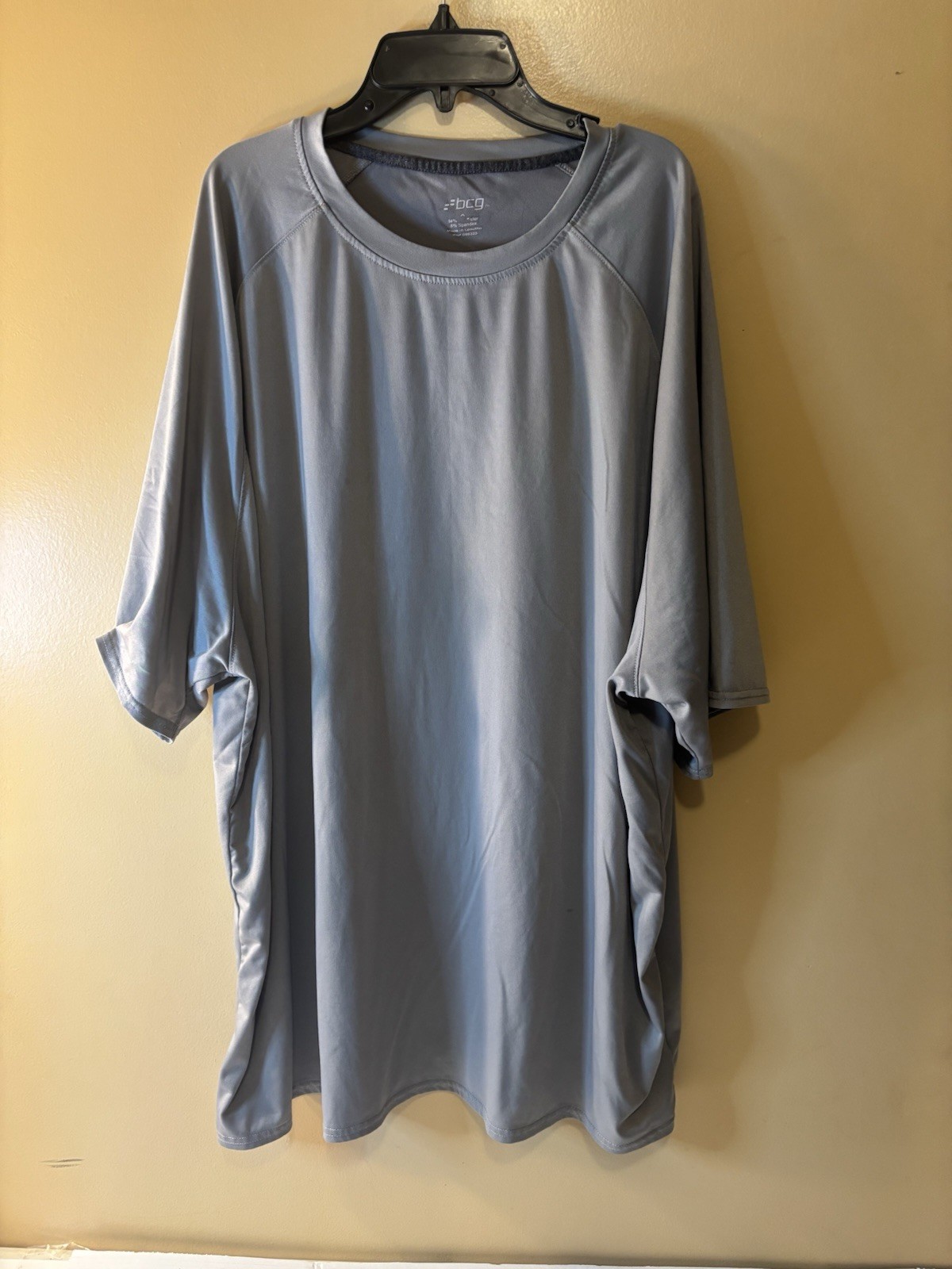 BCG Mens Gray Round Neck Short Raglan Sleeve Casual T Shirt Size XL