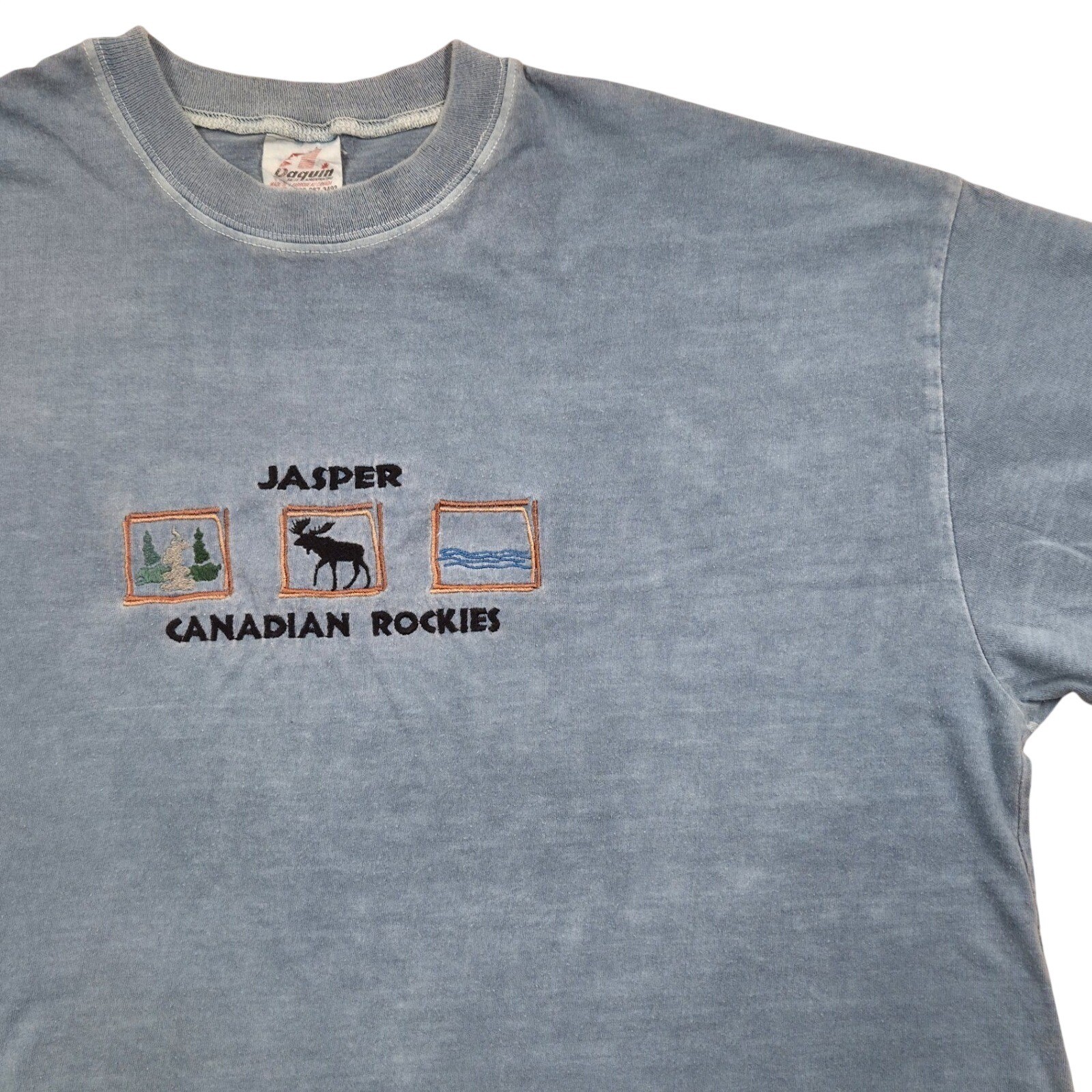VTG Single Stitch Jasper Canadian Rockies Embroidered Graphic T-Shirt Mens XL
