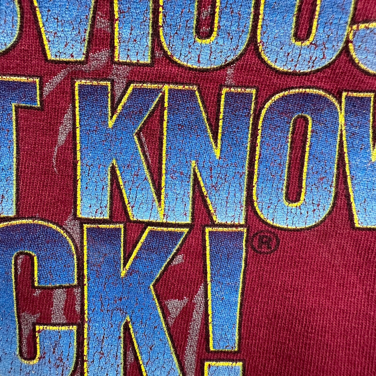 Dirty Dicks Crab Shack Shirt Mens Medium Red Blue Dont Know Dick THRASHED FLAW gallery