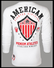 AMERICAN FIGHTER White EXCELSIOR Athletic Graphic Long Sleeve T-shirt NWT