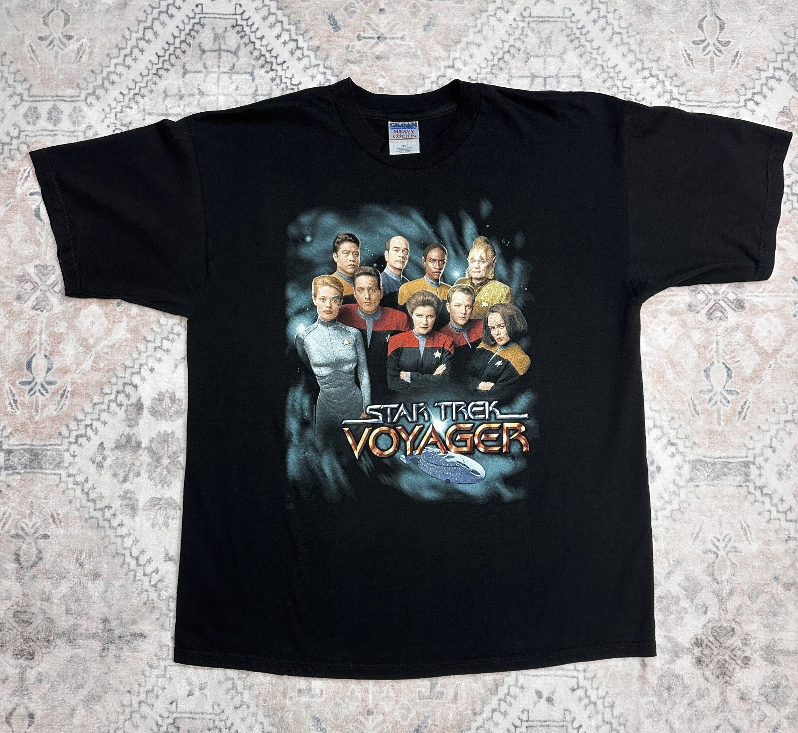 Vintage Star Trek Voyager Deadstock 90s Promotional T-Shirt Adult XL DRY ROT