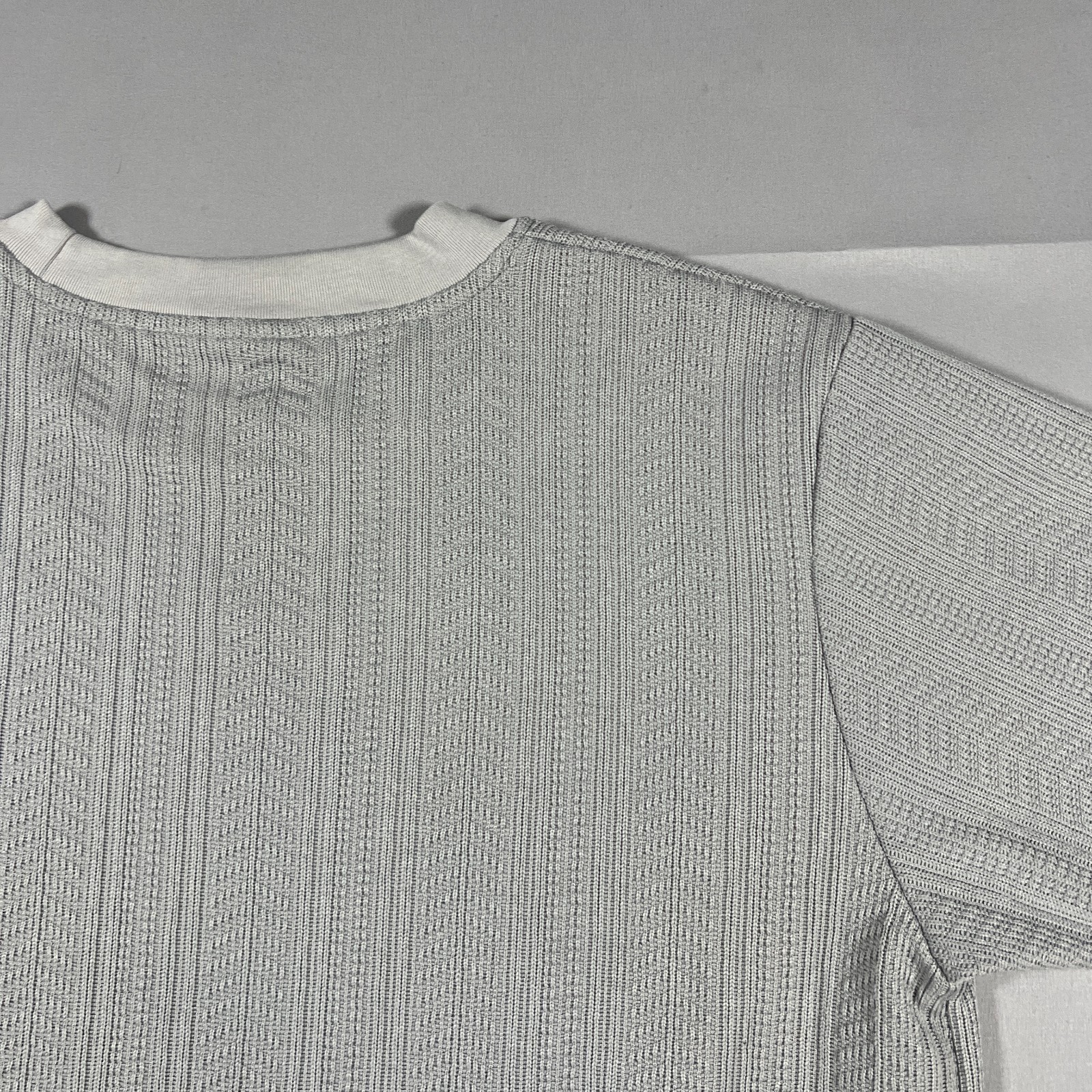 Original Deluxe Apparel T Shirt Mens Small Gray Ribbed Knitted Stretch Crew Neck gallery