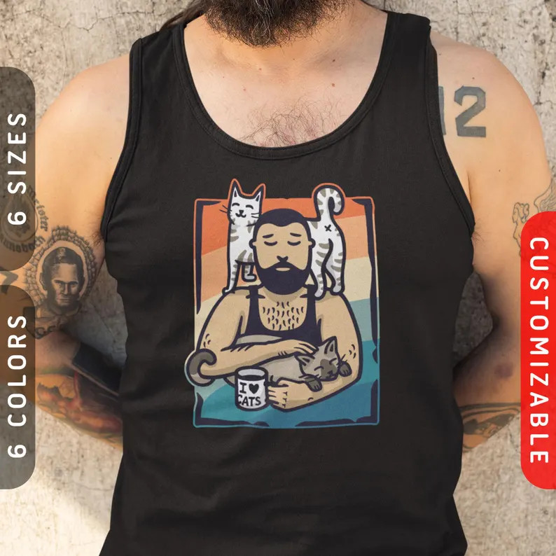 personalized cat daddy inner peace tank top