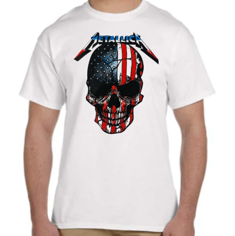 METALLICA AMERICAN SKULL PUNK ROCK Black T Shirt gallery