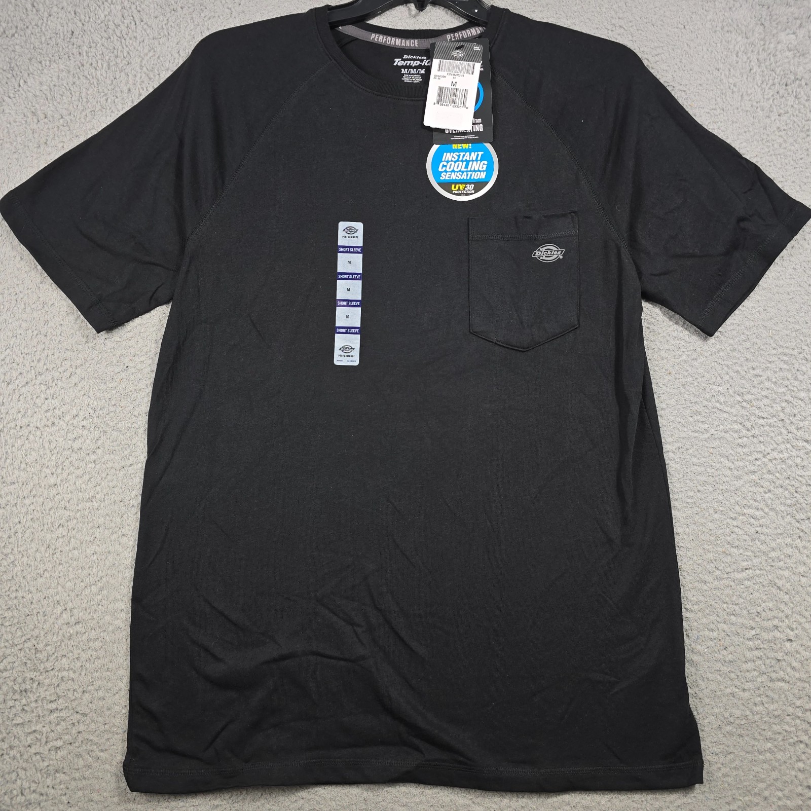 DICKIES Cooling Shirt Mens Medium Black Pocket Tee Lightweight Work Fast Dry NWT gallery