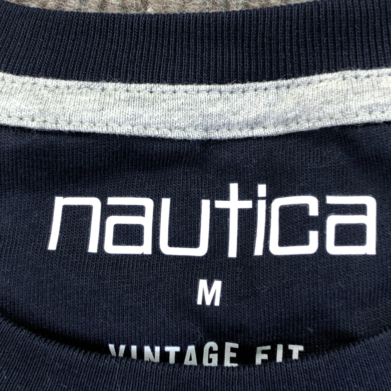Nautica Shirt Mens Medium Navy Big Logo Flags Graphic Tee Tagless Nautical gallery