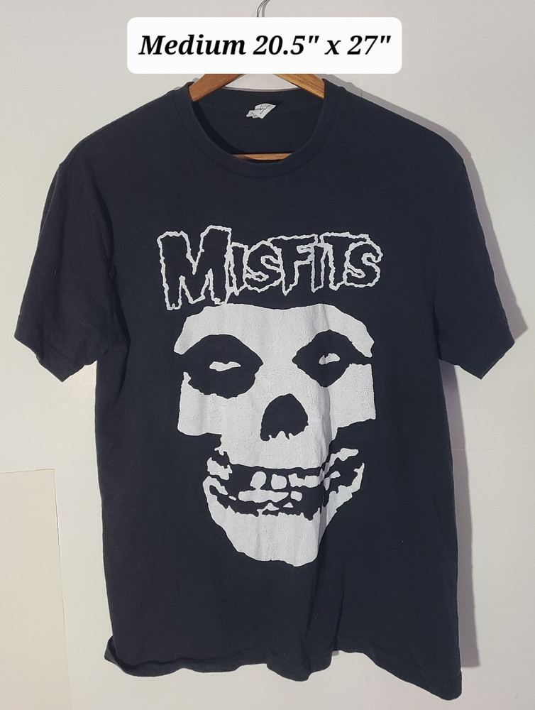 Misfits Crimson Ghost Spellout Logo Medium Black T-Shirt Horror Punk