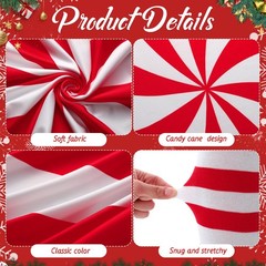 Christmas Candy Cane Present Costume Women Holiday Poncho Outfit Socks