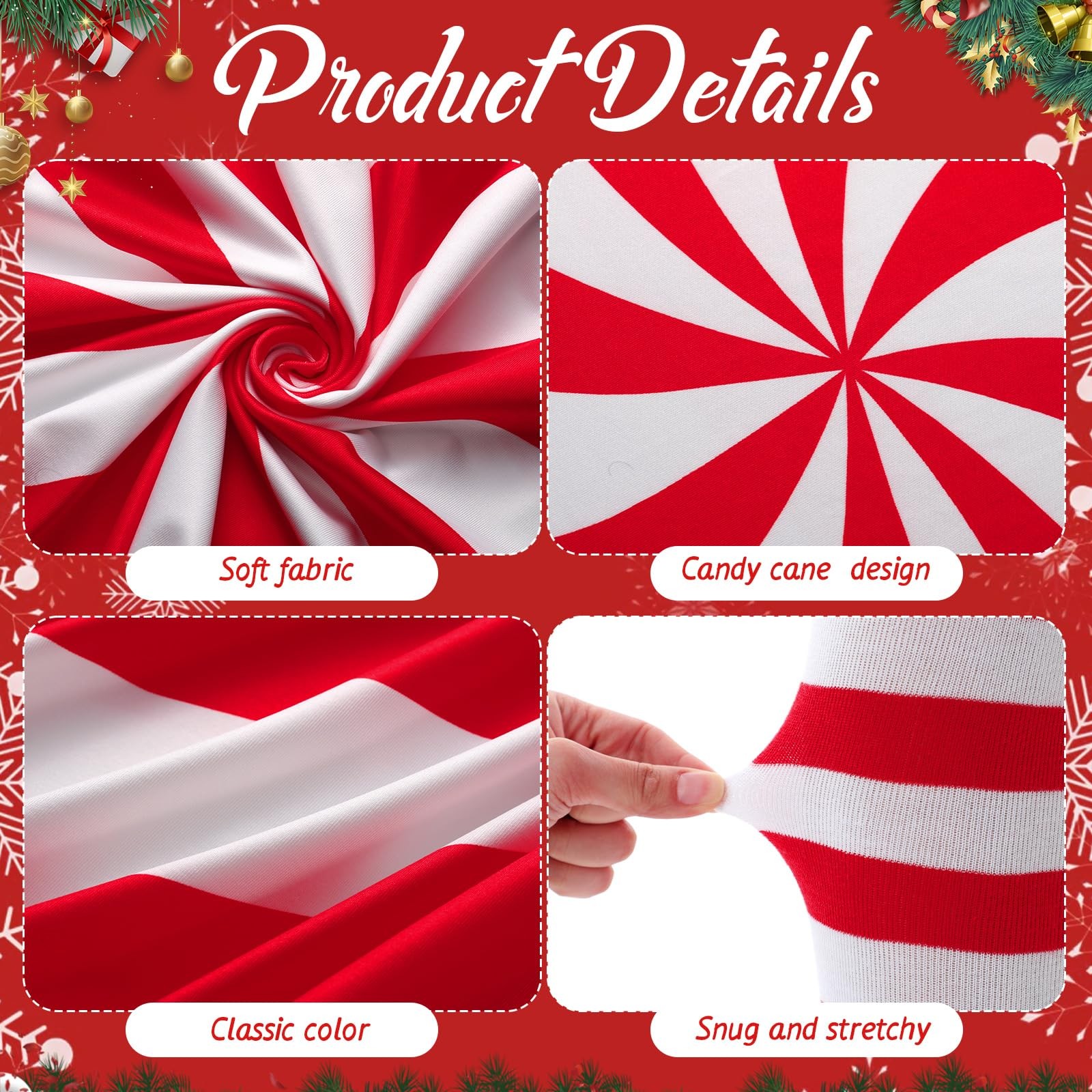 Christmas Candy Cane Present Costume Women Holiday Poncho Outfit Socks gallery