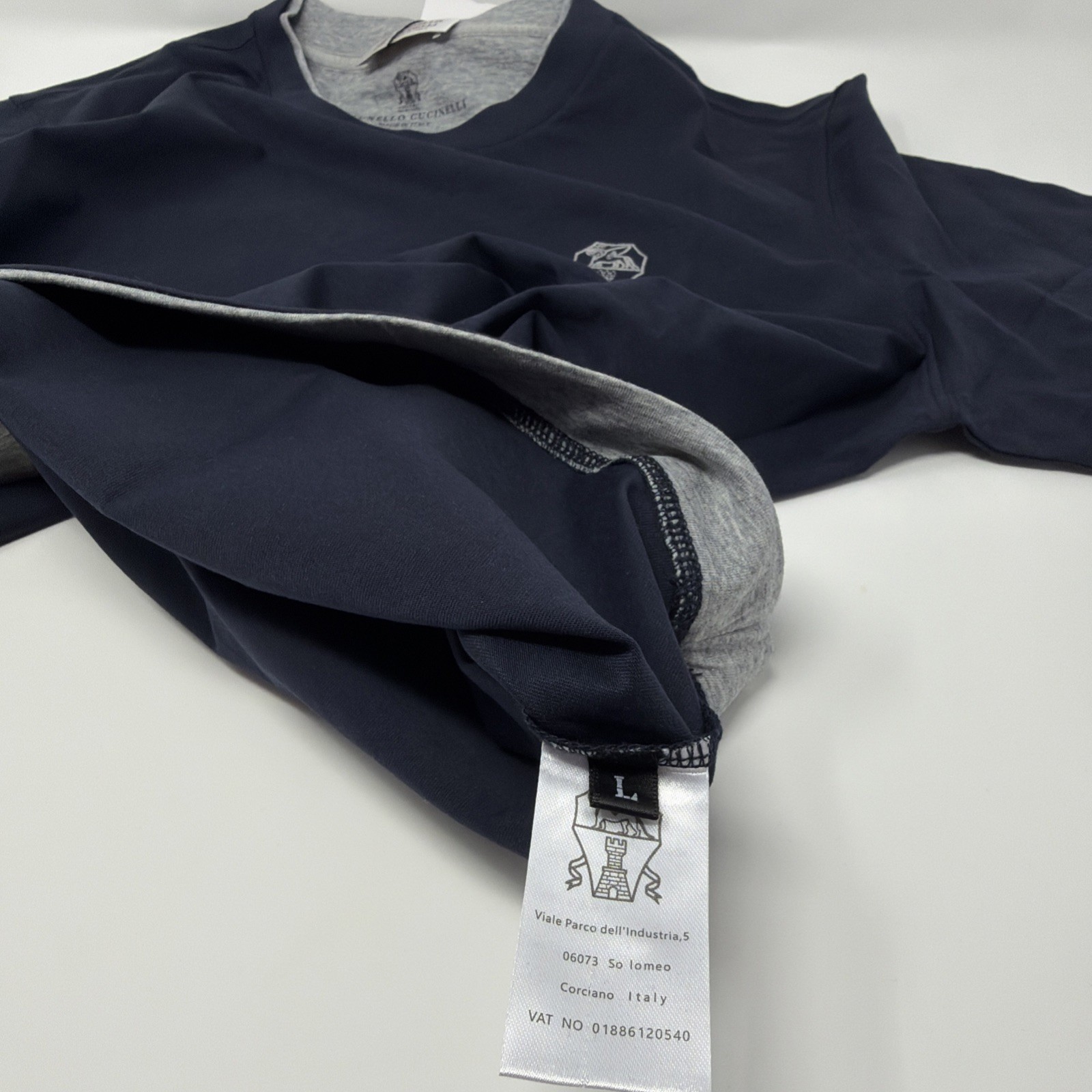 BRUNELLO CUCINELLI Blue /gray Layering T-shirt. Large gallery
