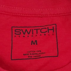 Switch Remarkable Men’s Medium Razor Cut Zipper Short Sleeve Shirt Red White