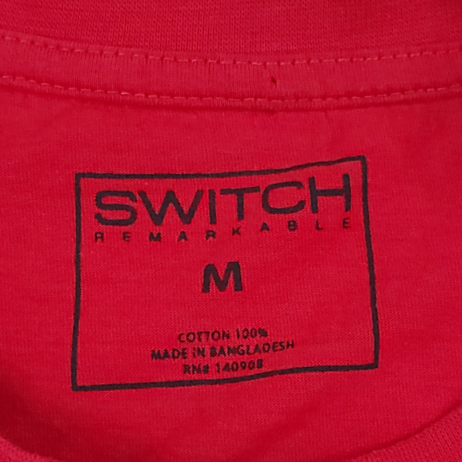 Switch Remarkable Men's Medium Razor Cut Zipper Short Sleeve Shirt Red White gallery