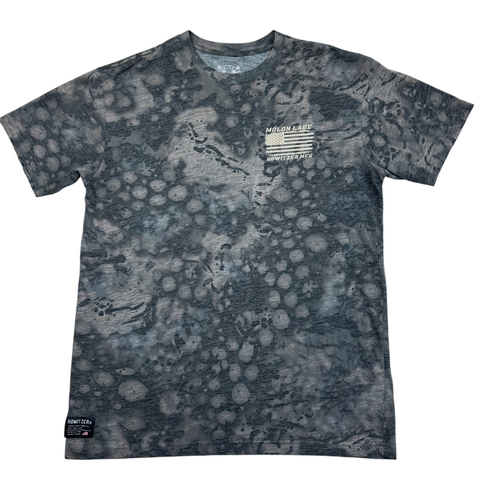 Howitzer Brand Men's T-Shirt MOLON LABE SLITHER Military Grunt Size L Gray gallery