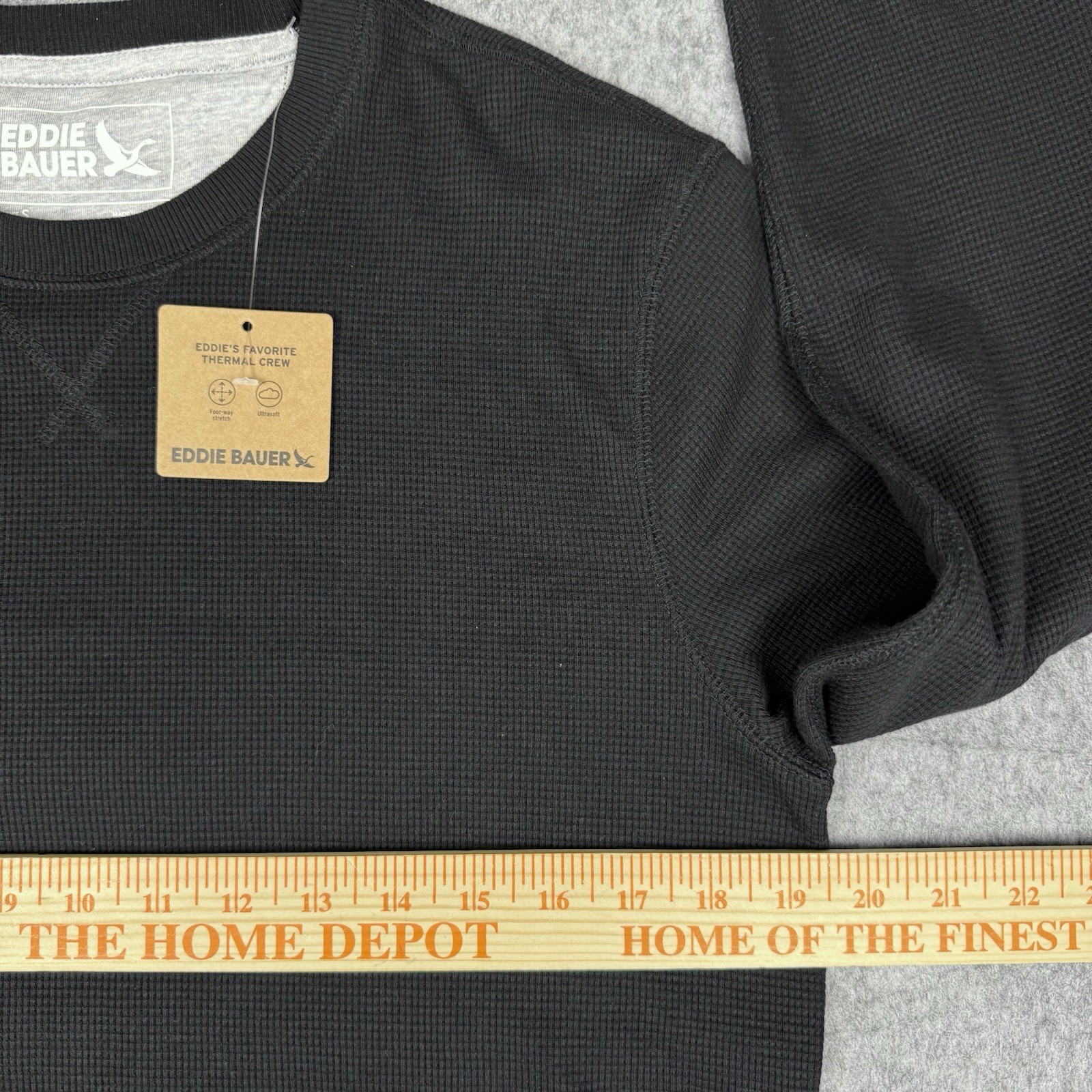 Eddie Bauer NWT Shirt Mens Small Black Crew Neck Long Sleeve Casual Thermal Knit gallery