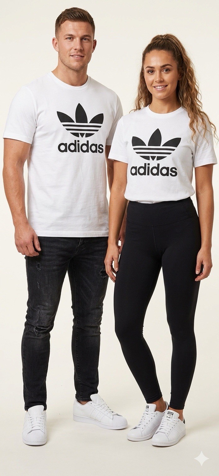 ADIDAS Vintage Trefoil Logo WHITE Regular Fit Short Sleeve T-shirt NWT gallery
