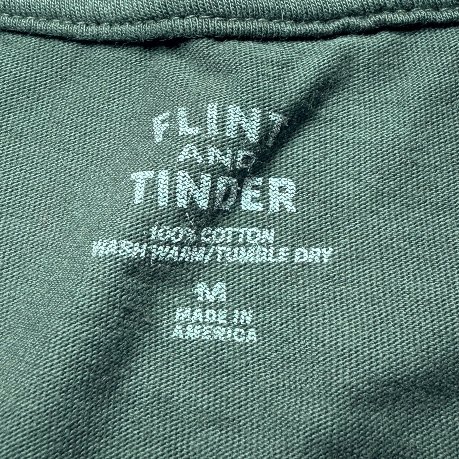 Flint and Tinder Mens V-Neck T-Shirt Olive Green 100% Supima Cotton Size M USA gallery