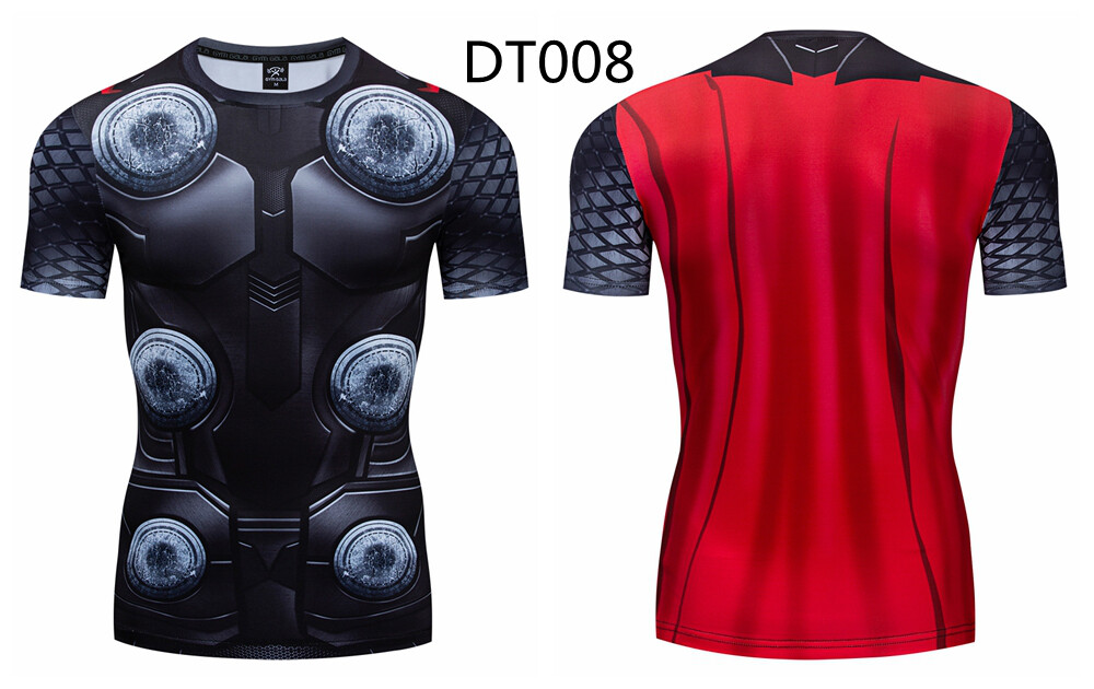 Men’s T-shirts Superhero Compression Tee Gym Tops Active Wear Fitness T Shirt