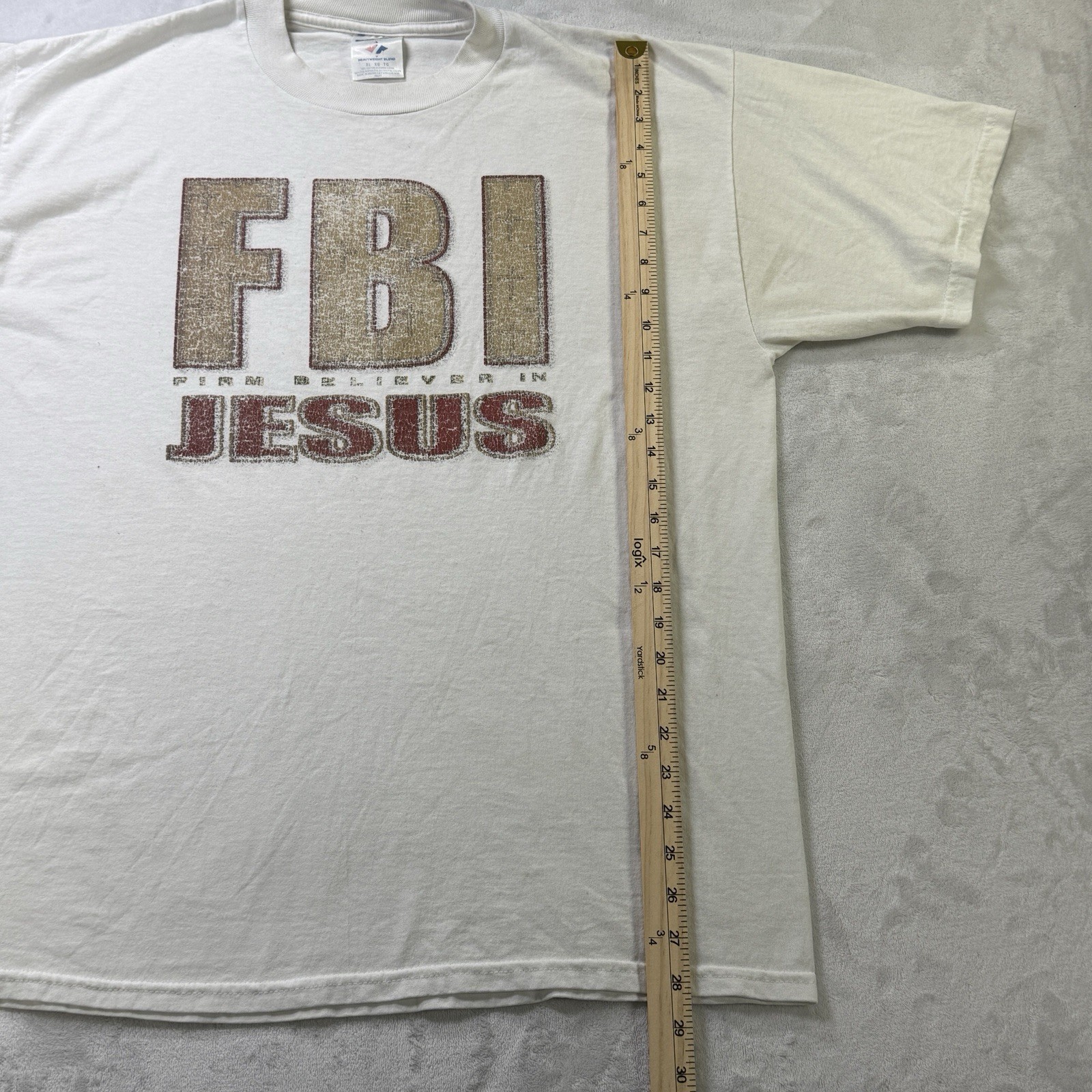 Vintage FBI Firm Believer In Jesus T Shirt XL Jerzees Religious Tee gallery