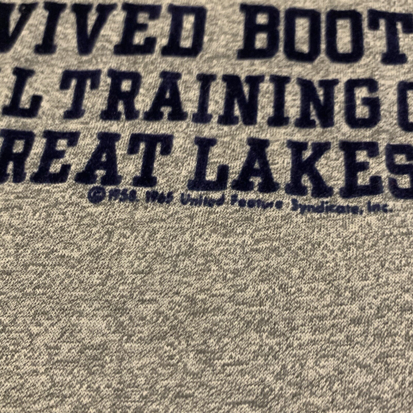Vintage 80s Schulz Snoopy Naval Boot Camp Great Lakes Illinois Shirt Medium Rare gallery