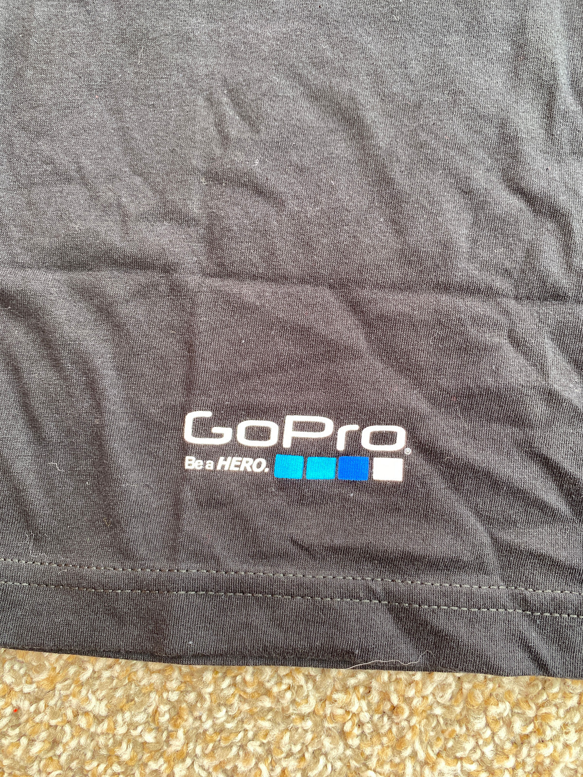 Go Pro Shirt Mens S Black Short Sleeve Casual Cotton Be a Hero Adventure Camera gallery