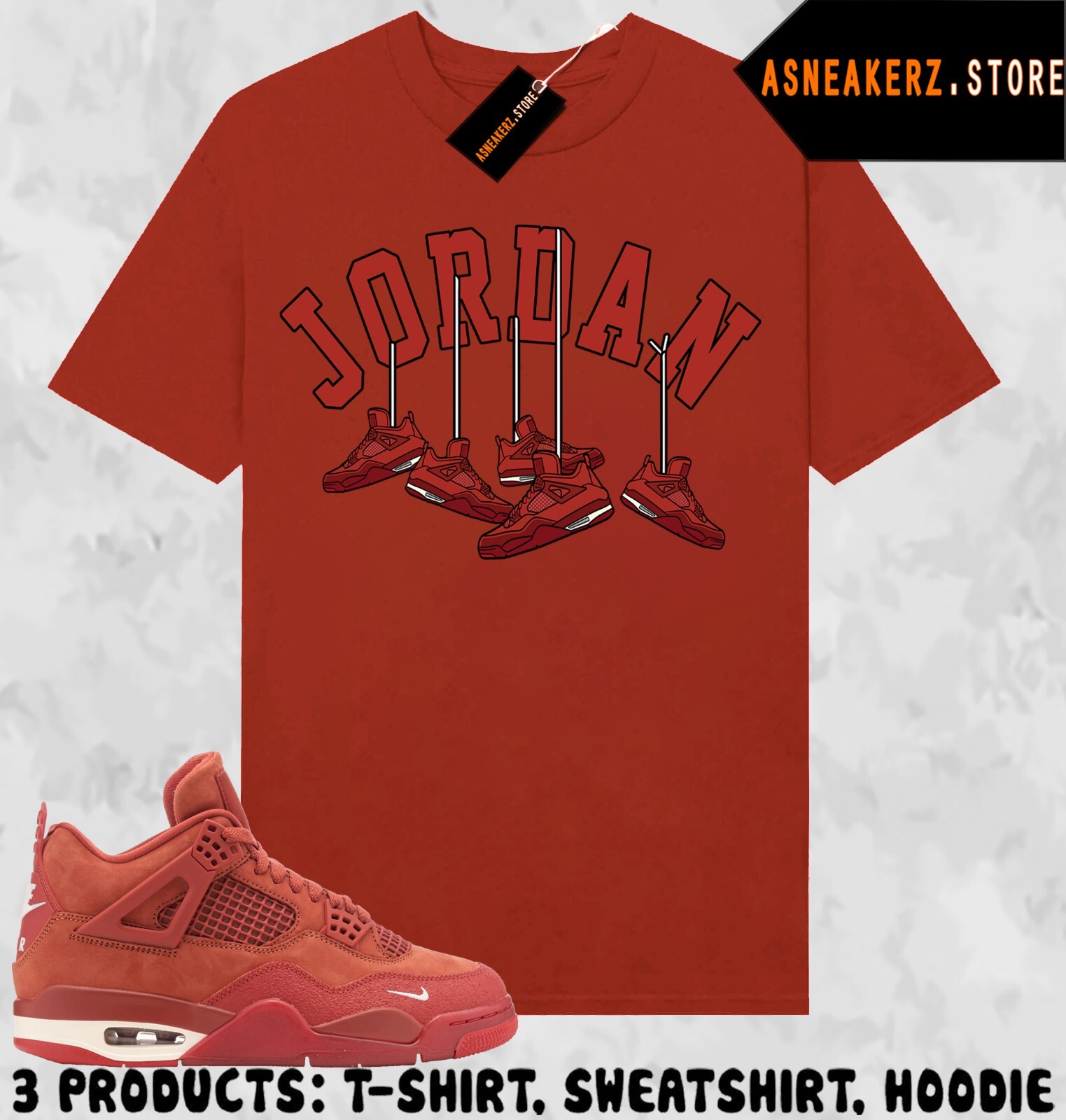 Shirt Matching AJ 4 Nigel Sylvester Brick by Brick Match Sneaker Shoe Hanging 4s
